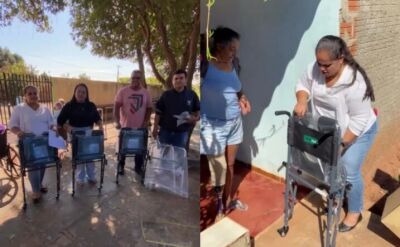 Imagem da notícia Prefeitura de Pedro Gomes entrega andadores e cadeiras de banho a Lar dos Idosos